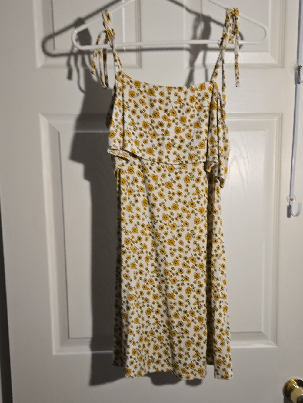 Forever 21 White Mini Sundress with Yellow Floral Print